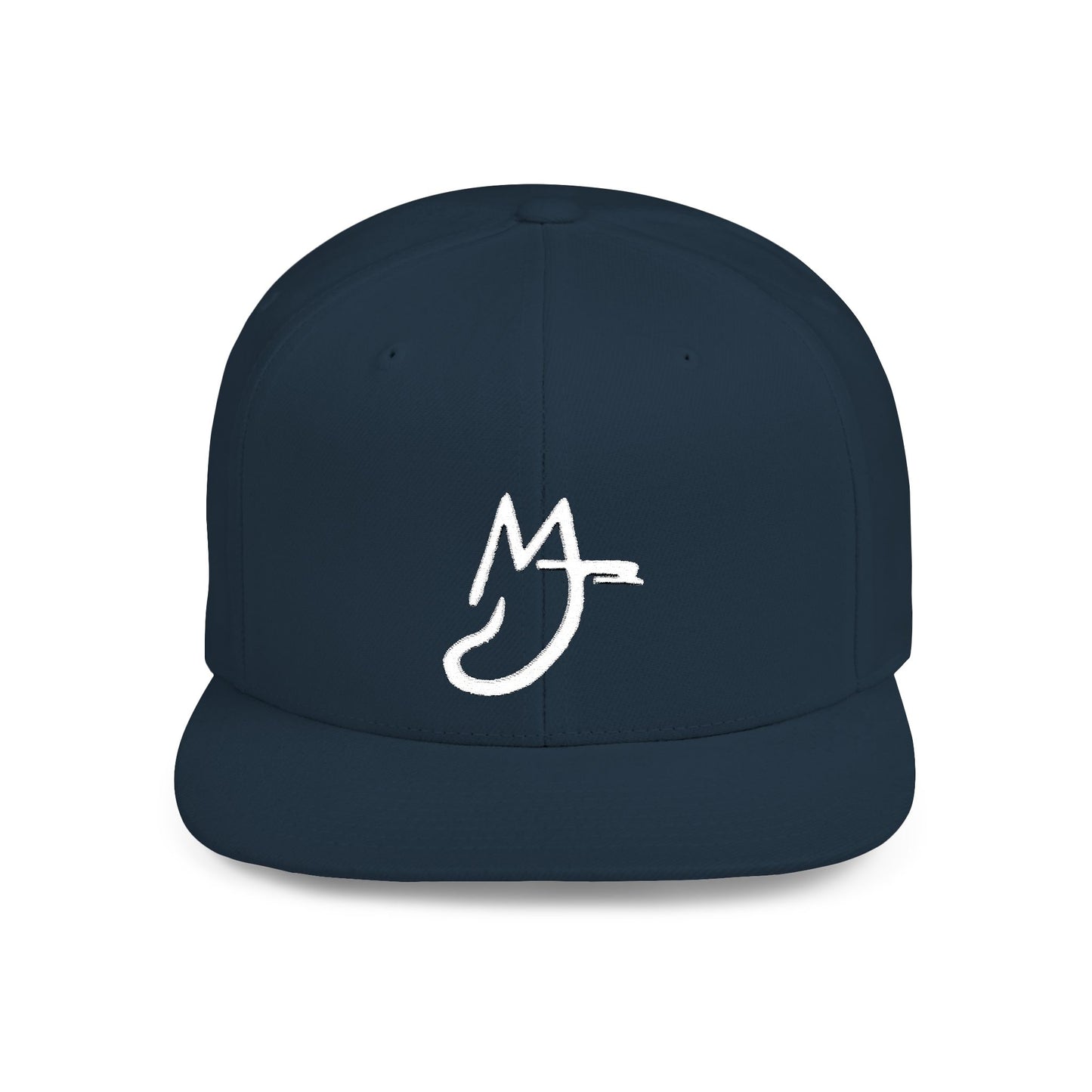 MJ white Stylish Flat Bill Snapback Hat for Everyday Wear, Embroidered Cap, Streetwear Accessory, Gift for Him/Her, Trendy Headwear