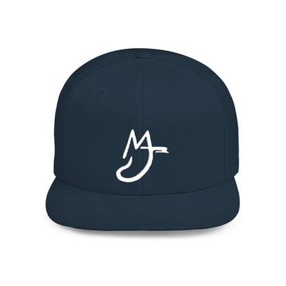 MJ white Stylish Flat Bill Snapback Hat for Everyday Wear, Embroidered Cap, Streetwear Accessory, Gift for Him/Her, Trendy Headwear