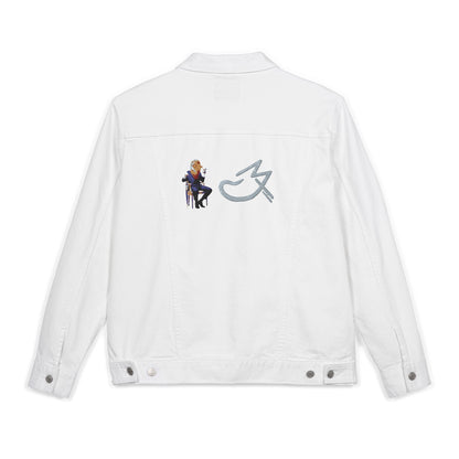 MJ Grey Stylish Unisex Embroidered Denim Jacket, Personalized Gift, Fashion Statement, Casual Wear, Customizable Jacket, Summer Outerwear
