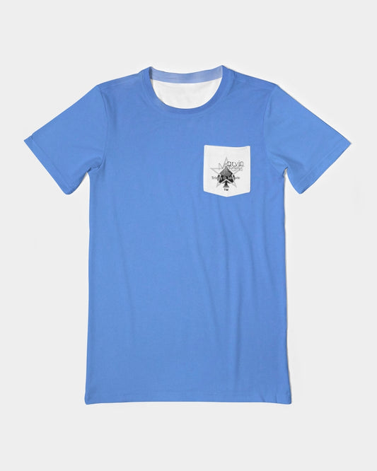 Kingly Blue  Men's All-Over Print Pocket Tee