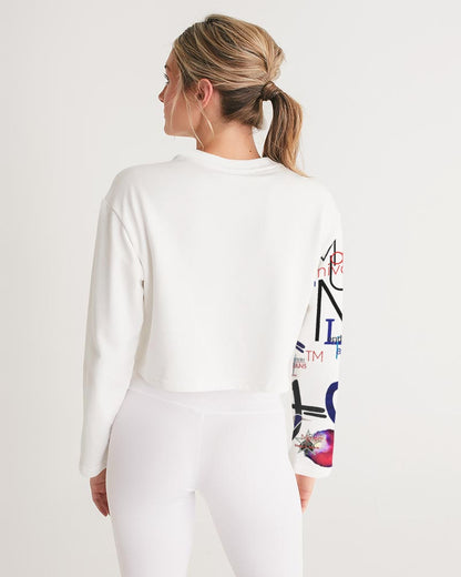 Logo's  Women's All-Over Print Cropped Sweatshirt