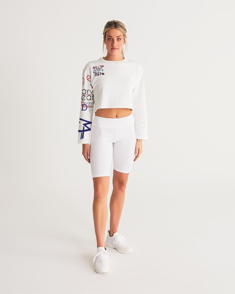 Logo's  Women's All-Over Print Cropped Sweatshirt