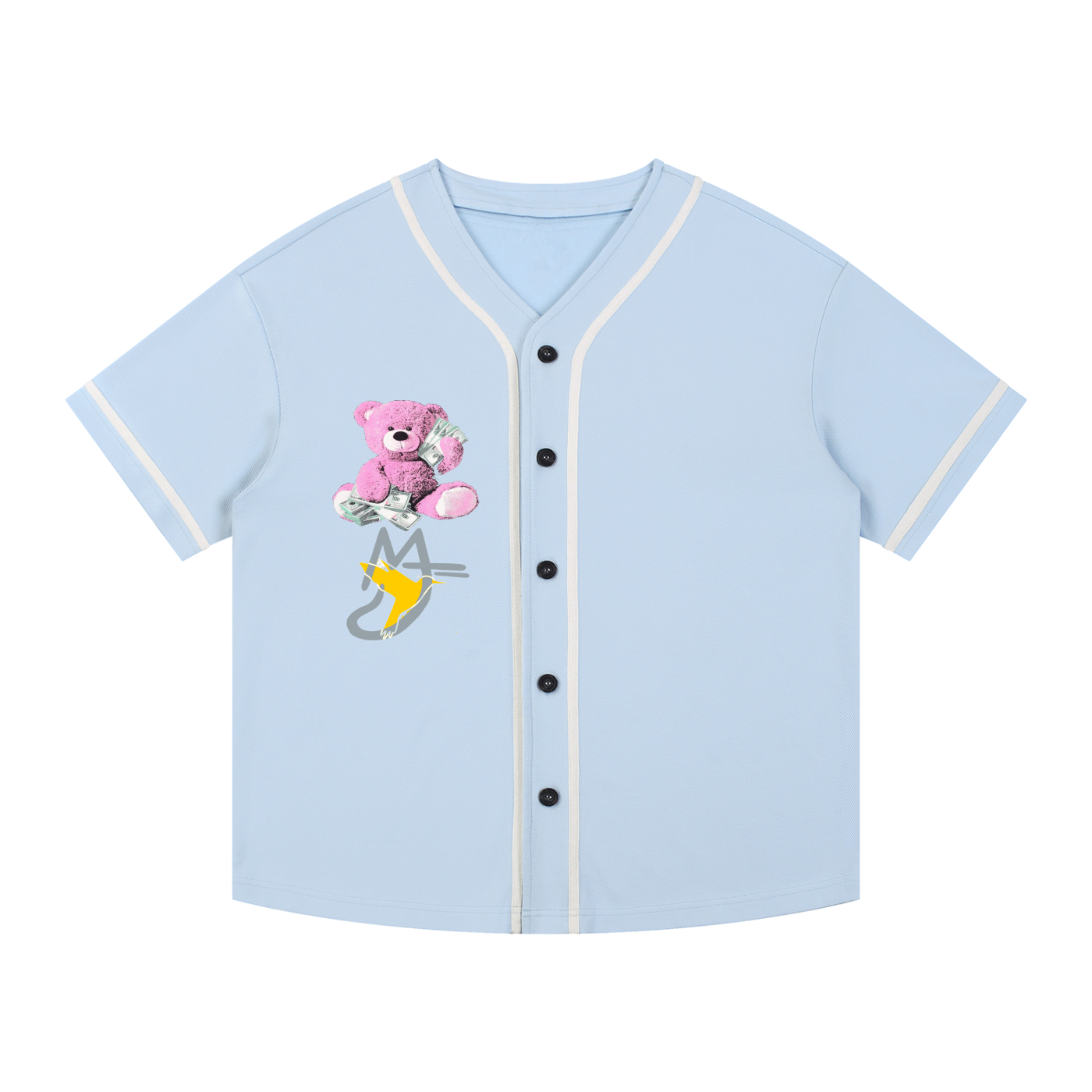 Contrast Piped Button-Up Jersey