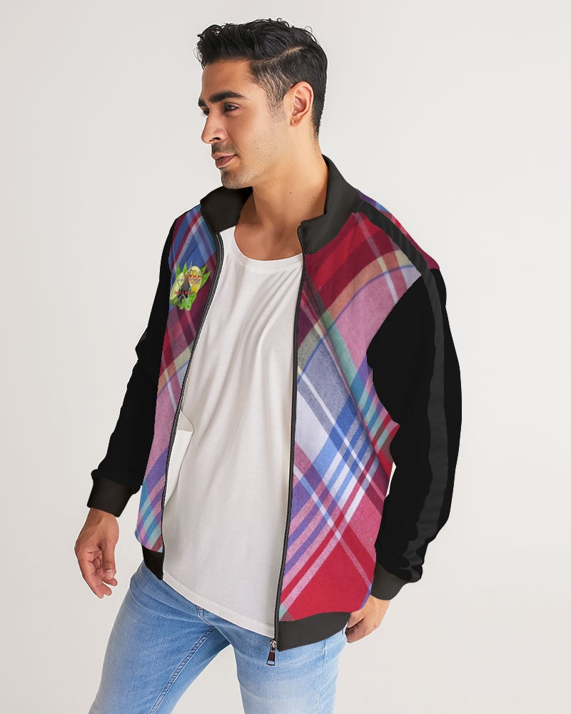 Plaids and Trinity D Marvin Men's All-Over Print Stripe Sleeve Track Jacket