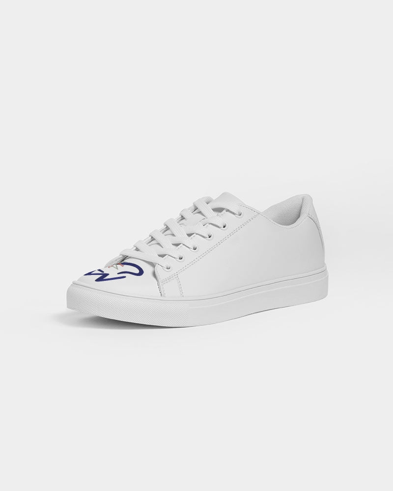 All white 100 Faux-Leather Sneaker