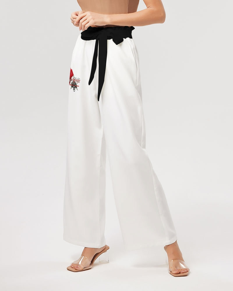 Red rose Women's All-Over Print High-Rise Wide Leg Pants