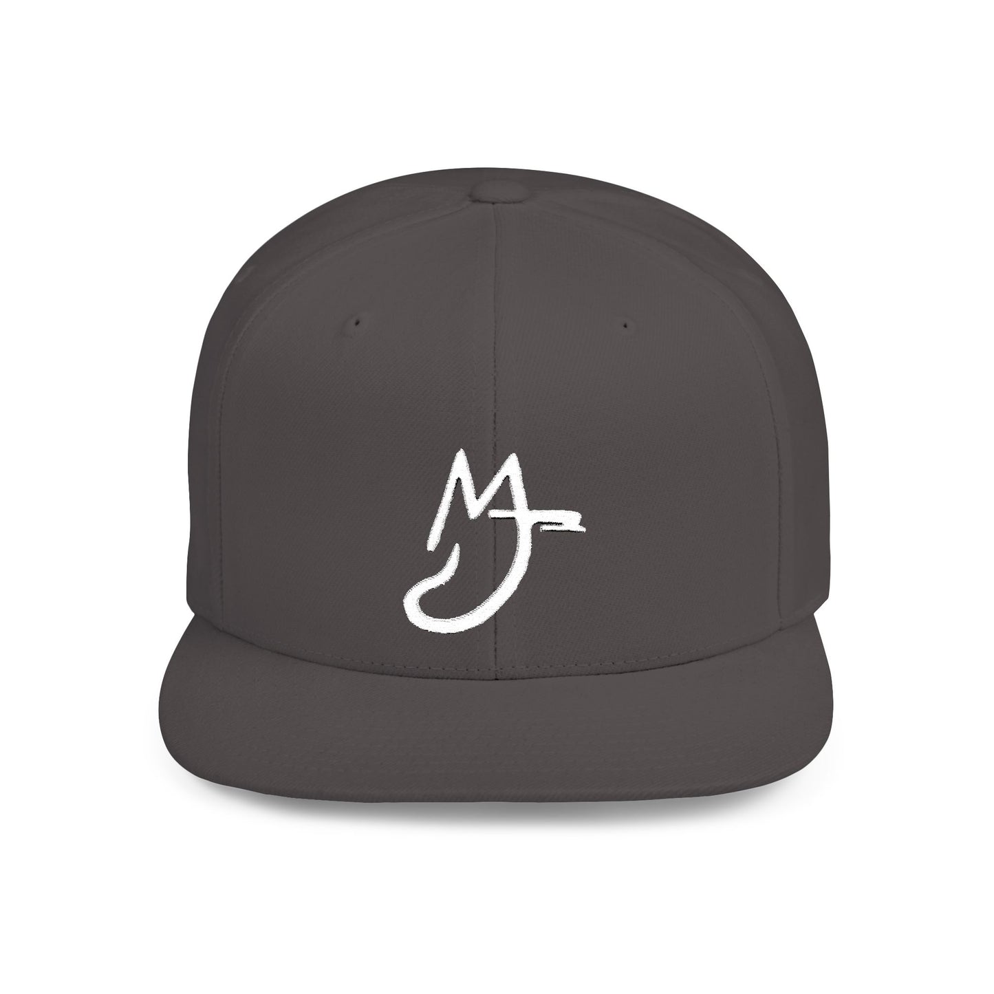 MJ white Stylish Flat Bill Snapback Hat for Everyday Wear, Embroidered Cap, Streetwear Accessory, Gift for Him/Her, Trendy Headwear