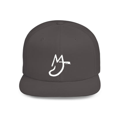 MJ white Stylish Flat Bill Snapback Hat for Everyday Wear, Embroidered Cap, Streetwear Accessory, Gift for Him/Her, Trendy Headwear