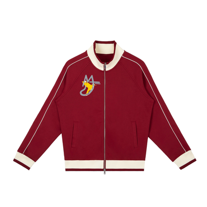 Color Block Raglan Sleeve Zip Track Jacket