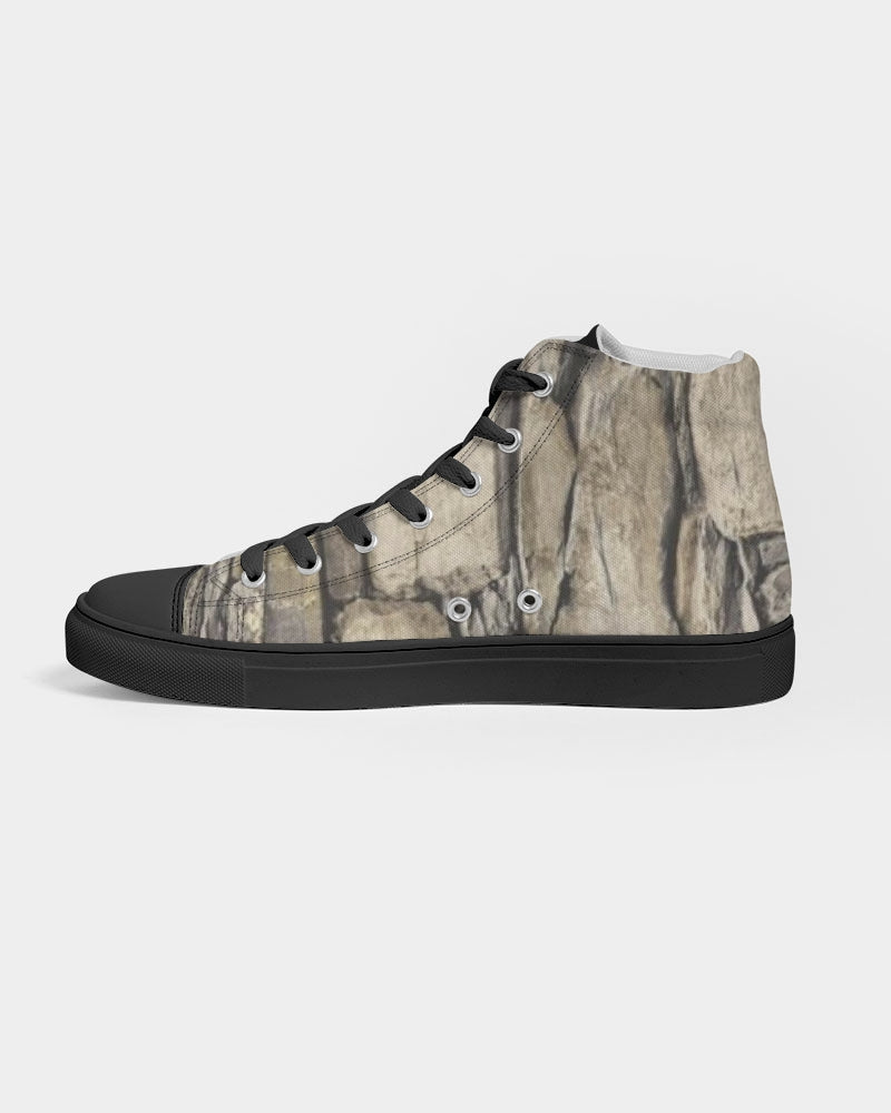 Stone black Men's Hightop Canvas Shoe - Black