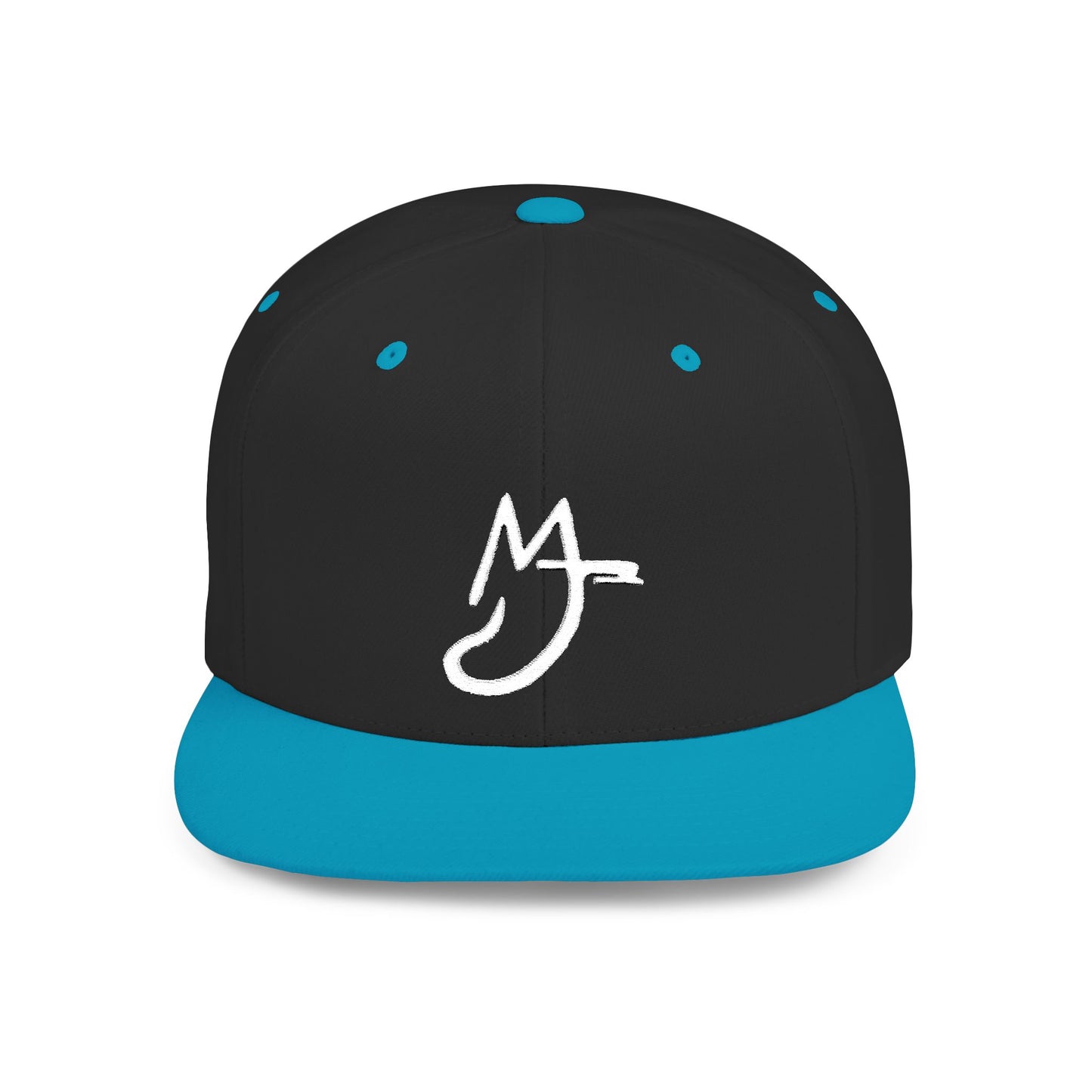 MJ white Stylish Flat Bill Snapback Hat for Everyday Wear, Embroidered Cap, Streetwear Accessory, Gift for Him/Her, Trendy Headwear