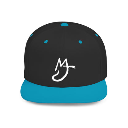 MJ white Stylish Flat Bill Snapback Hat for Everyday Wear, Embroidered Cap, Streetwear Accessory, Gift for Him/Her, Trendy Headwear