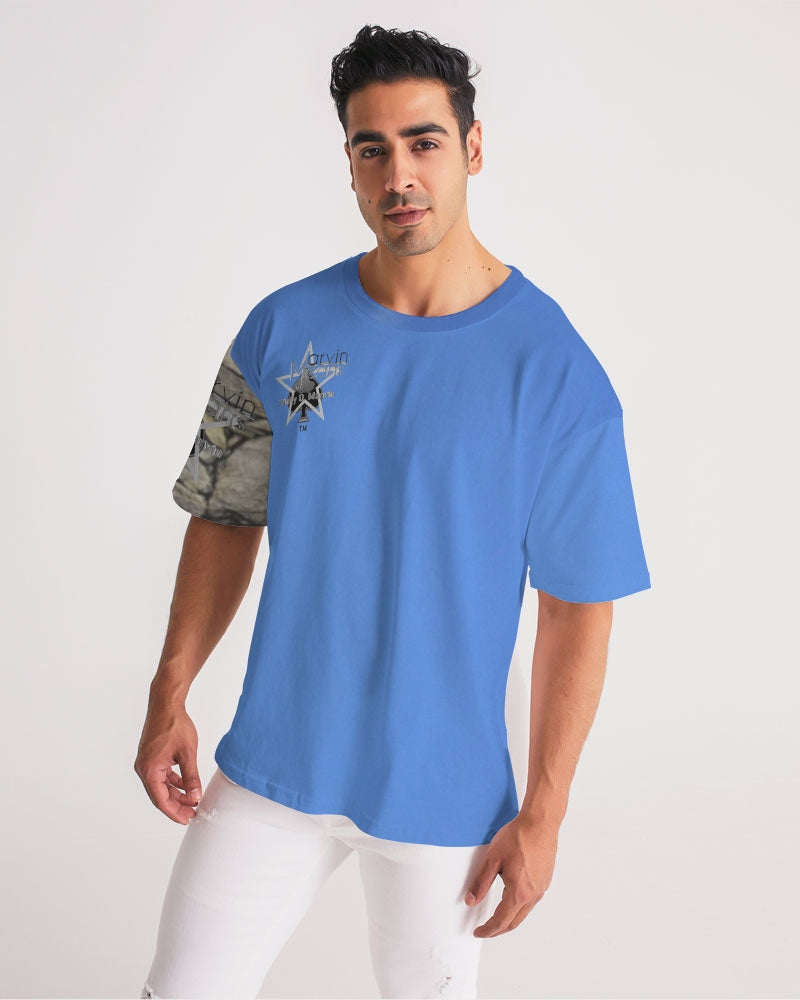 Kingly Blue  Men's All-Over Print Premium Heavyweight Tee
