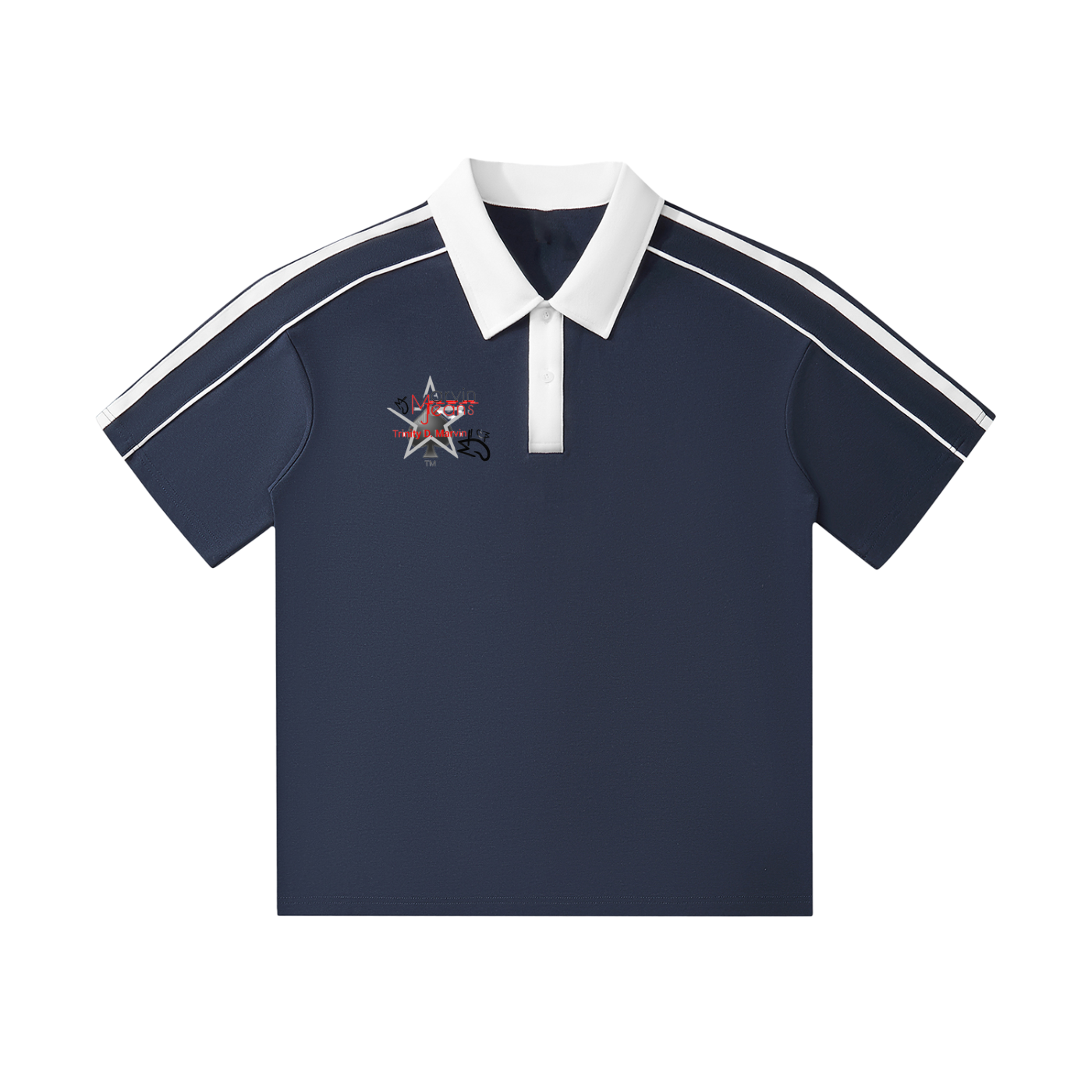 Contrast Collar Short-Sleeve Polo Shirt