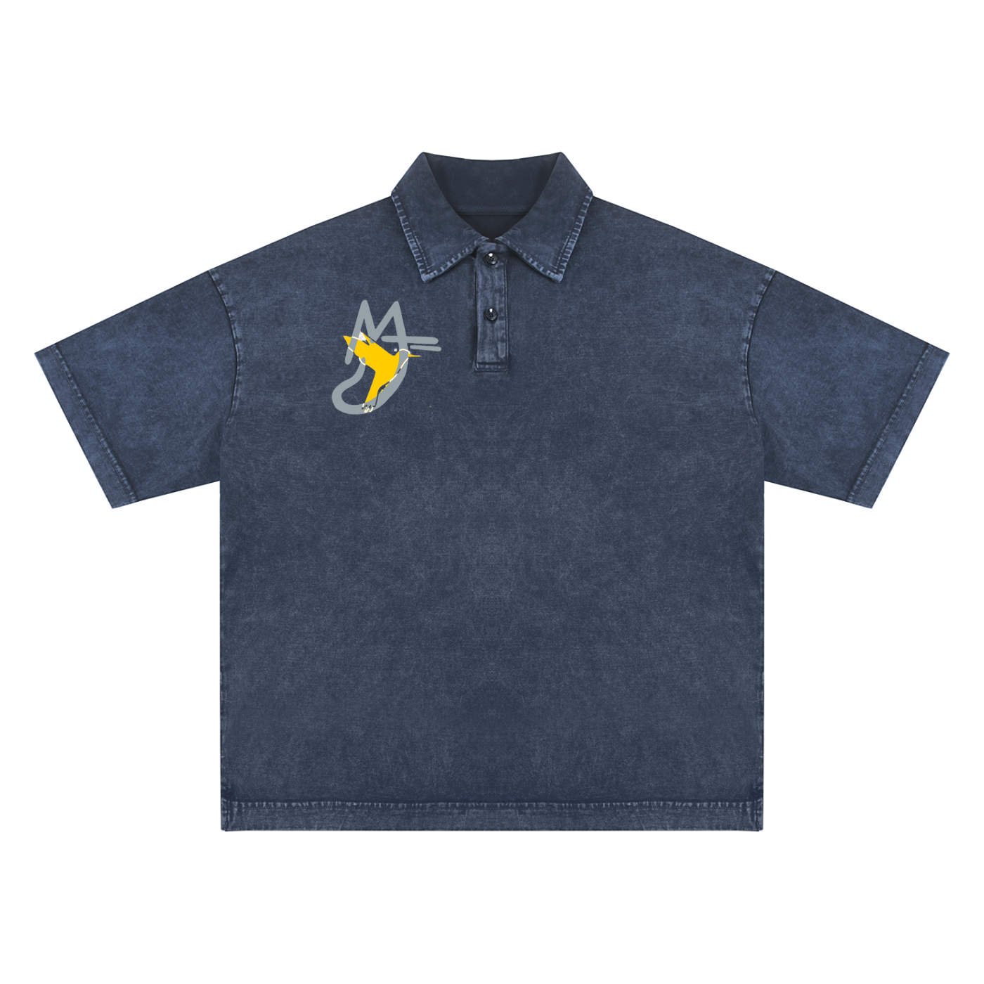 Heavyweight Snow-Washed Polo T-Shirt