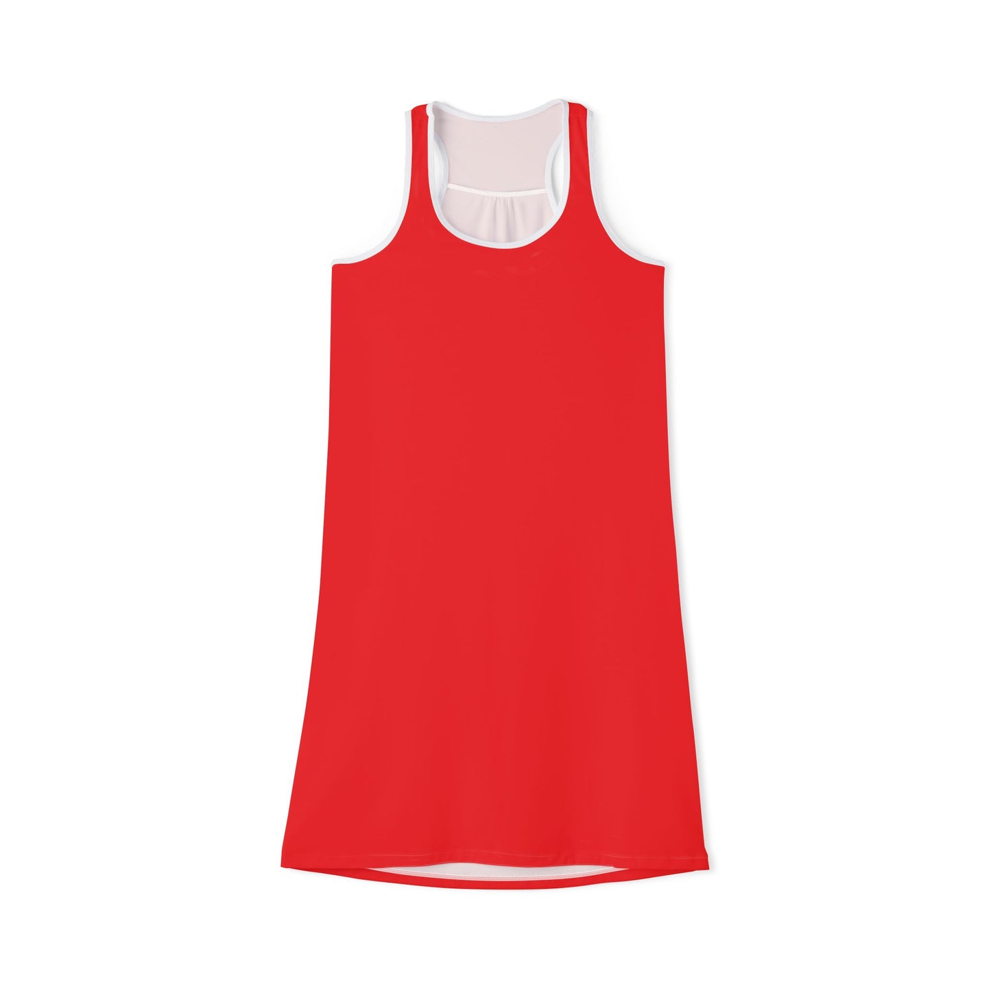 Summer Red Vibrant Everyday Women's Racerback Dress, Casual Summer Dress, Vacation Wear, Beach Dress, Holiday Outfit, Activewear