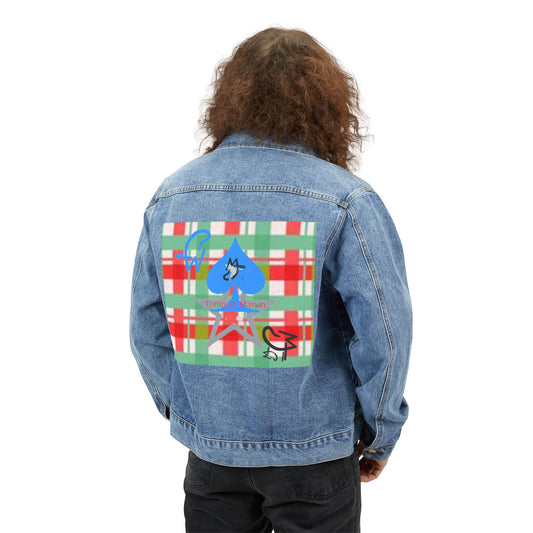 Color Grid Men's Denim Jacket
