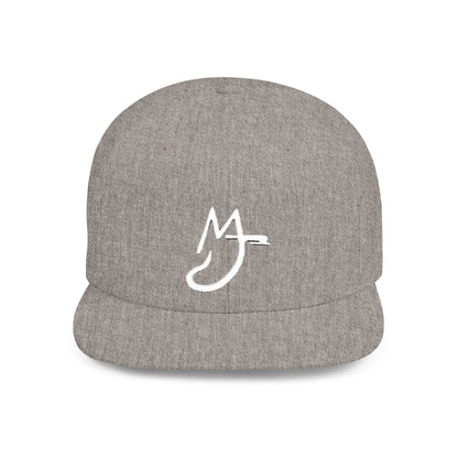 MJ white Stylish Flat Bill Snapback Hat for Everyday Wear, Embroidered Cap, Streetwear Accessory, Gift for Him/Her, Trendy Headwear