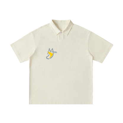 Loose Cotton Short-Sleeve Polo Shirt