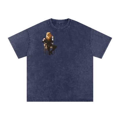 Snow Washed Oversized Cotton T-Shirt