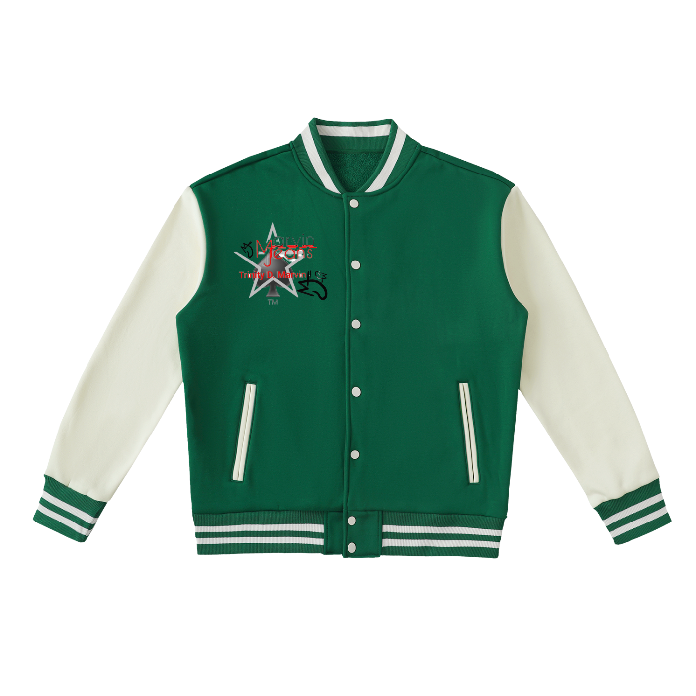 Two-Tone Fleeced Varsity Jacket