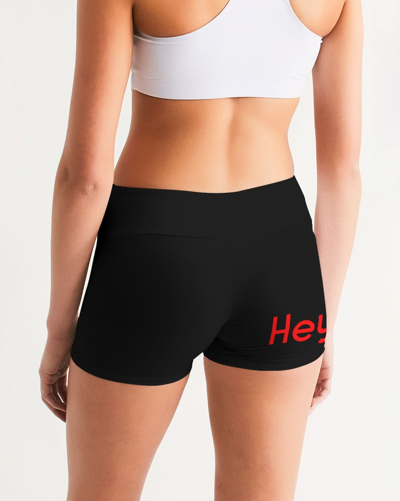 Hey Papi Women's All-Over Print Mid-Rise Yoga Shorts