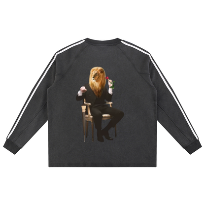 Snow Washed Contrast Tape Sweatshirt