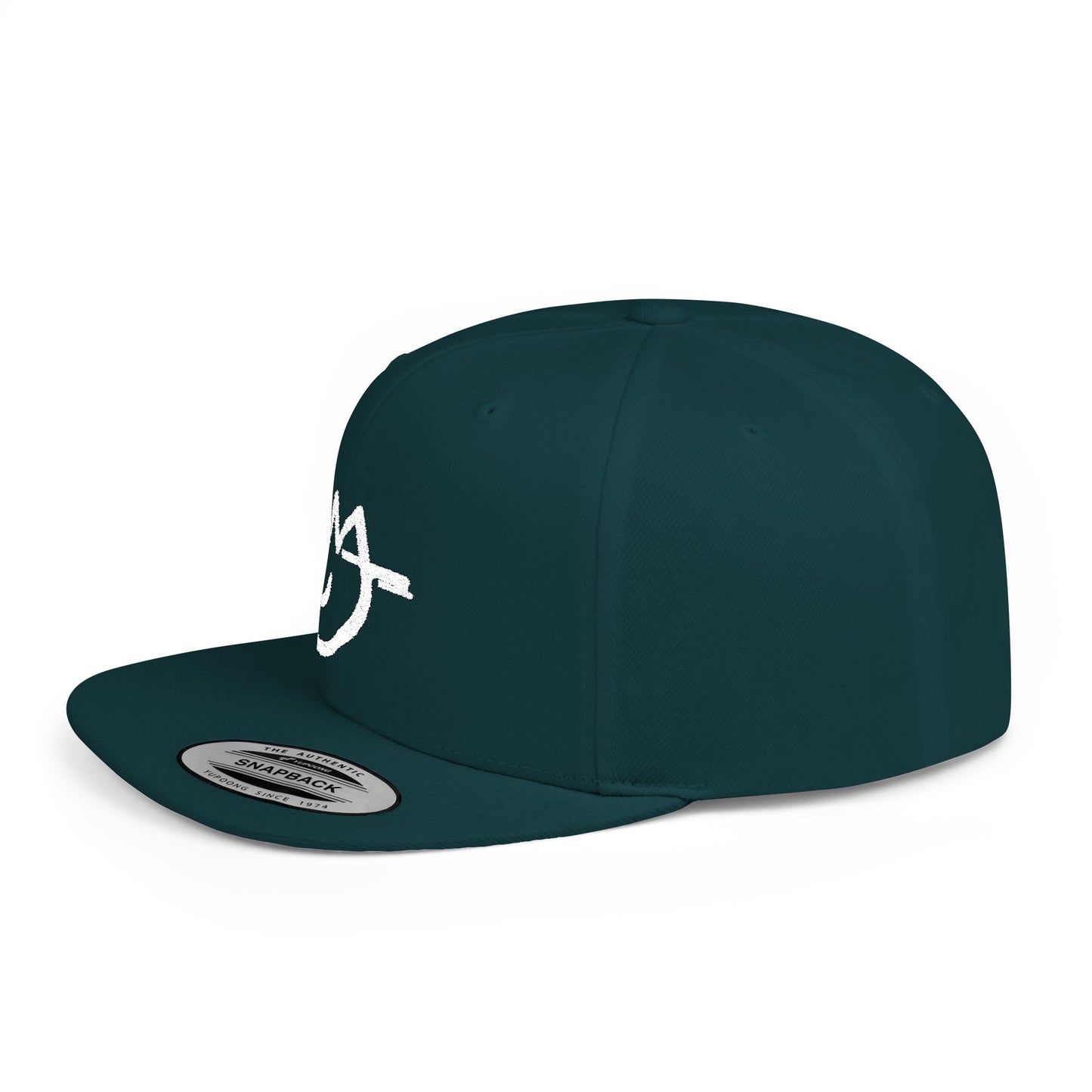 MJ white Stylish Flat Bill Snapback Hat for Everyday Wear, Embroidered Cap, Streetwear Accessory, Gift for Him/Her, Trendy Headwear