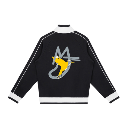 Color Block Raglan Sleeve Zip Track Jacket