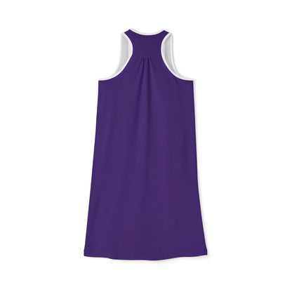 Purple Women's Racerback Dress - Casual Summer Wear, Vacation Outfit, Beach Dress, Fitness Apparel, Gift Idea