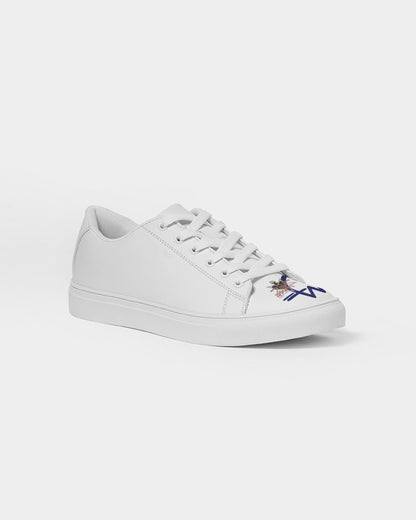 All white 100 Faux-Leather Sneaker