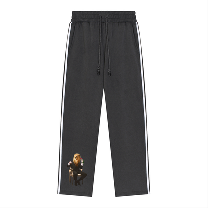 Snow Washed Contrast Tape Sweatpants