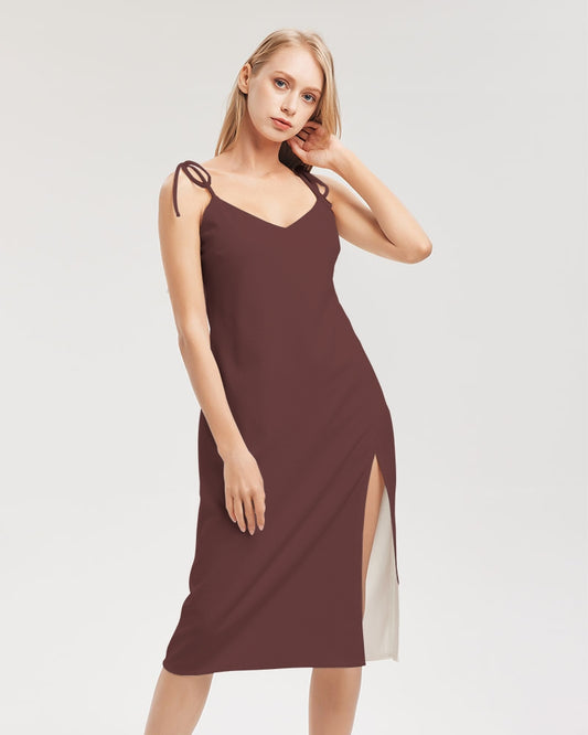 "Blackwood" Women's All-Over Print Tie Strap Split Dress