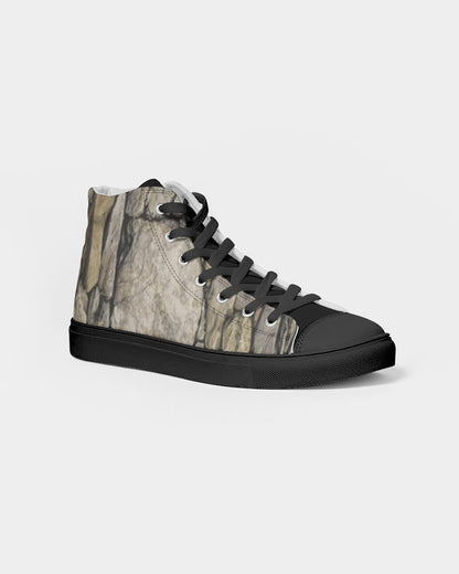 Stone black Men's Hightop Canvas Shoe - Black
