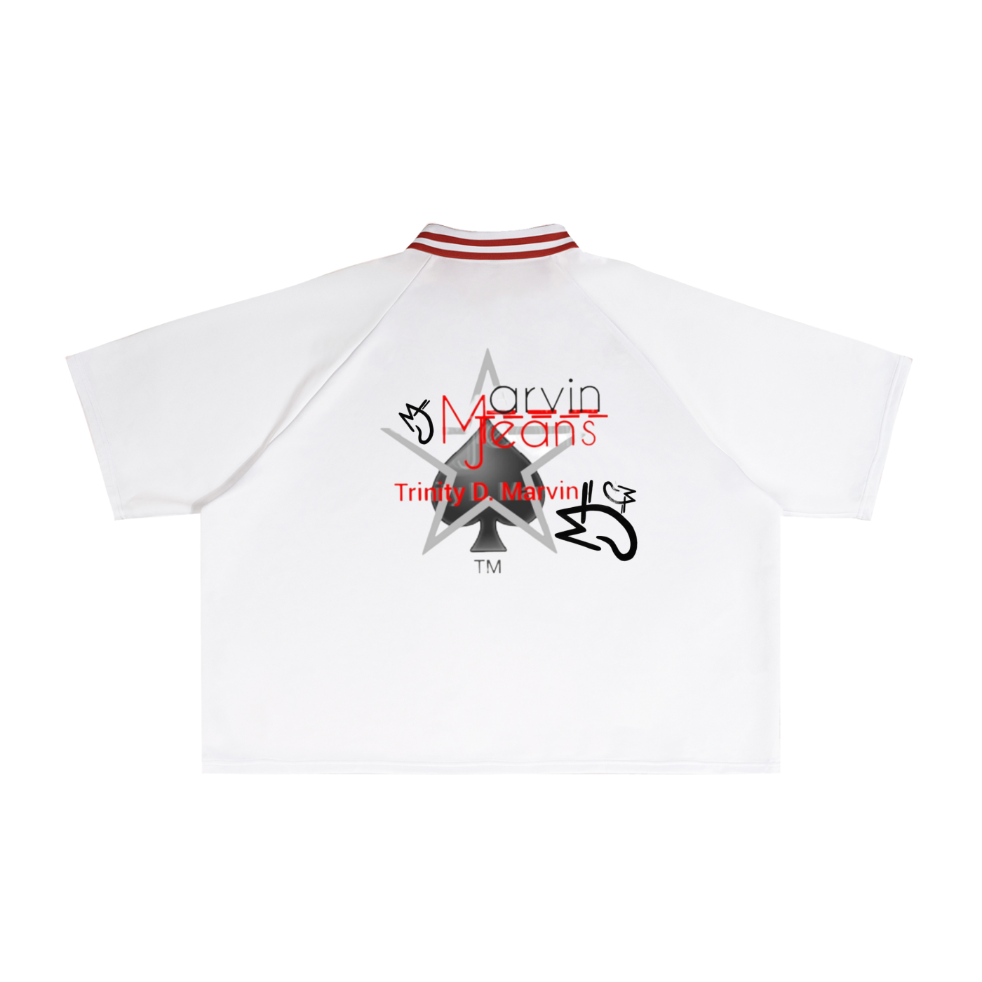 Contrast Lapel Collar Boxy T-Shirt