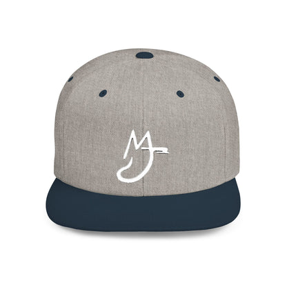 MJ white Stylish Flat Bill Snapback Hat for Everyday Wear, Embroidered Cap, Streetwear Accessory, Gift for Him/Her, Trendy Headwear