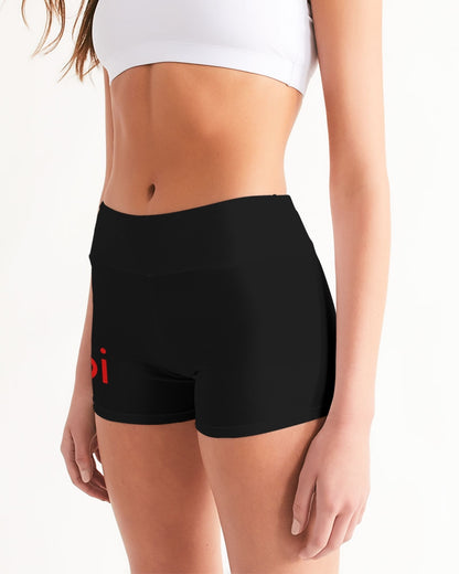 Hey Papi Women's All-Over Print Mid-Rise Yoga Shorts