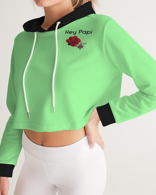 Hey Papi Women's All-Over Print Cropped Hoodie