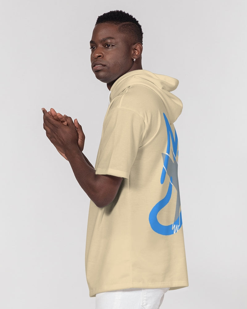 Wheat, Deluxe Men's All-Over Print Premium Heavyweight Short Sleeve Hoodie