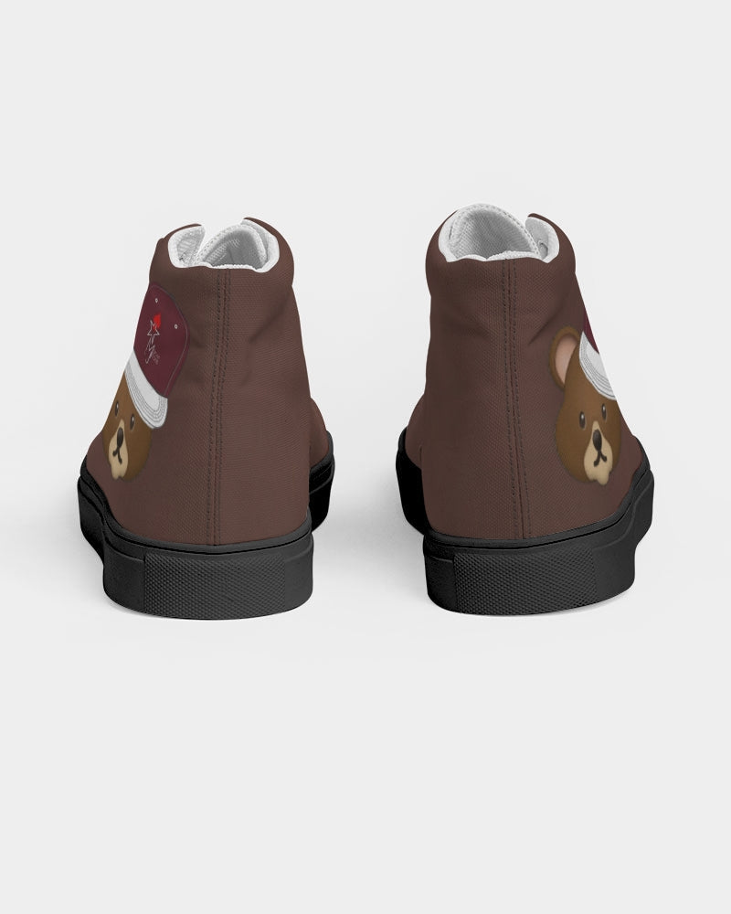 Bear cap Men's Hightop Canvas Shoe - Black