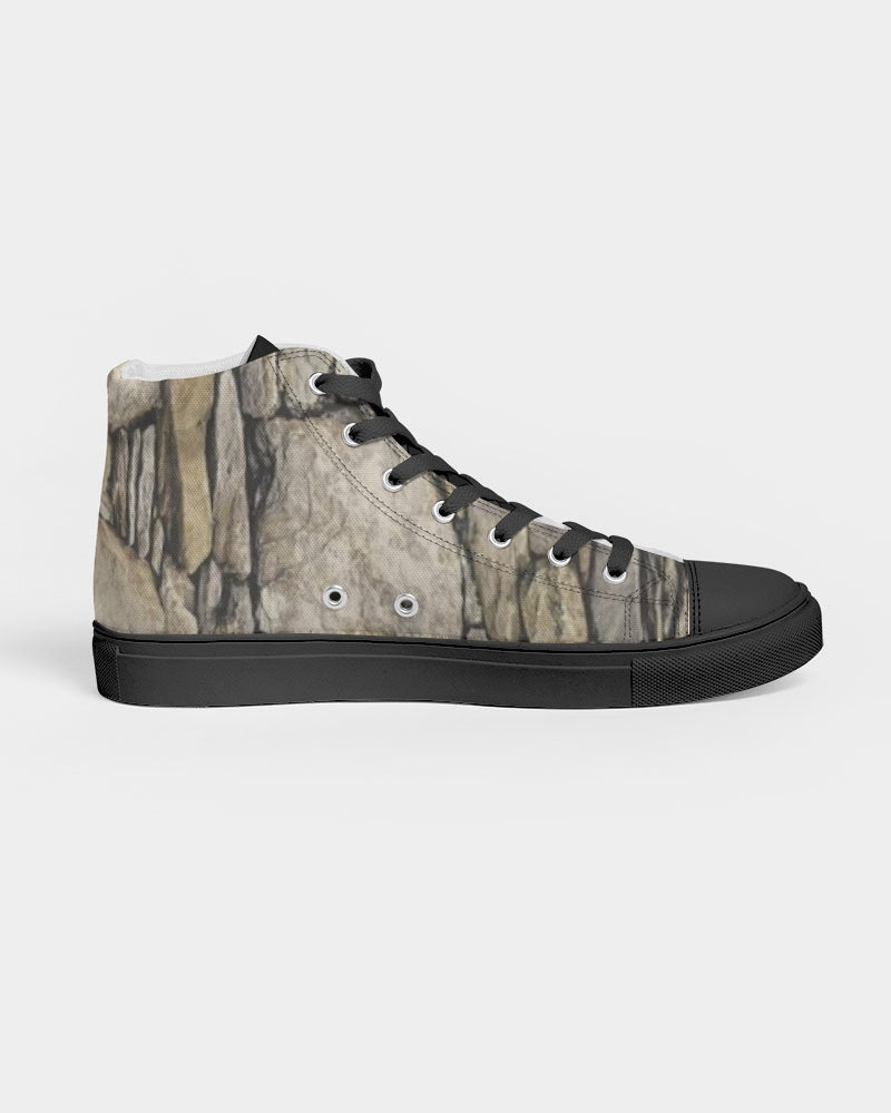 Stone black Men's Hightop Canvas Shoe - Black