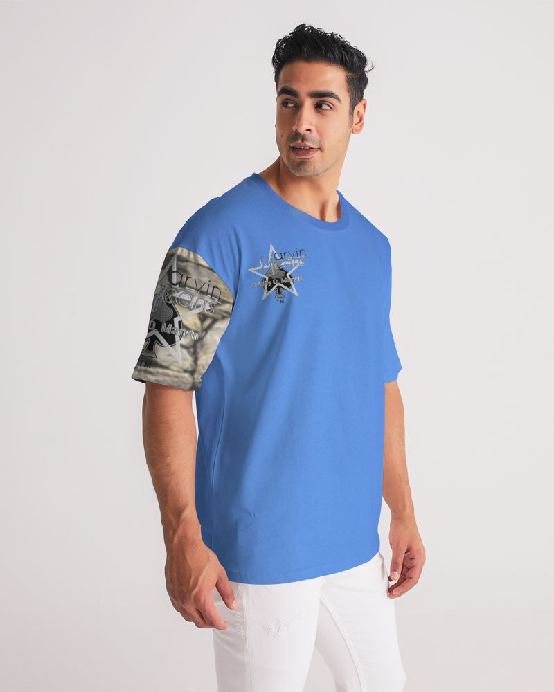 Kingly Blue  Men's All-Over Print Premium Heavyweight Tee