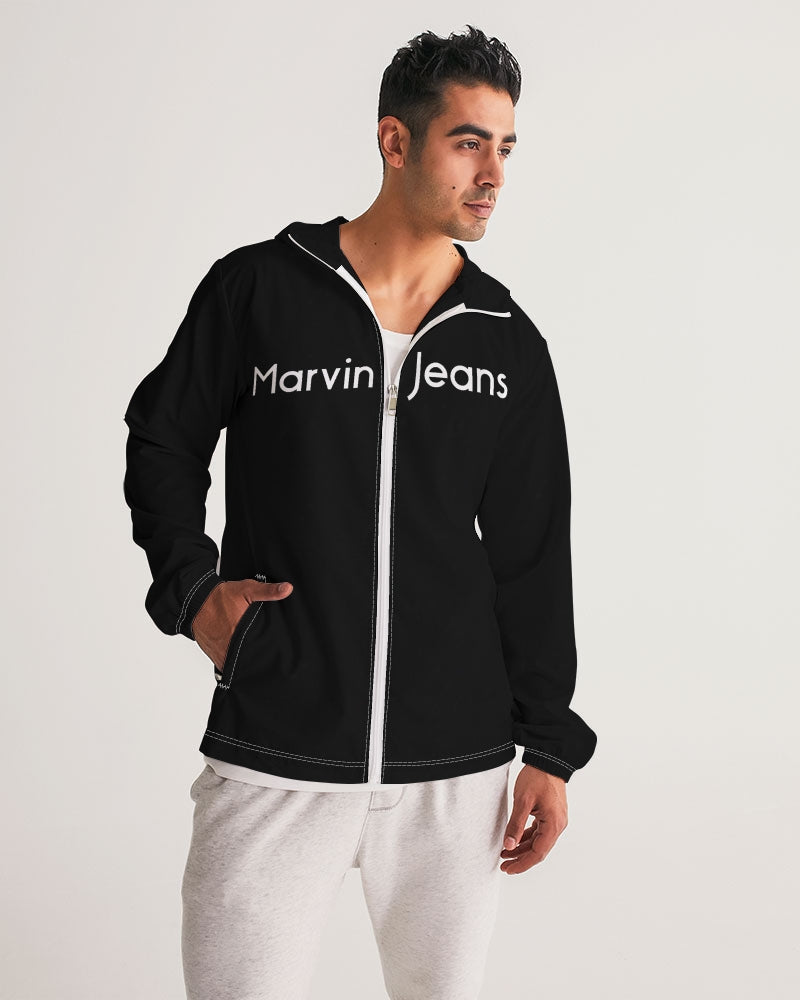 All black Men's All-Over Print Windbreaker