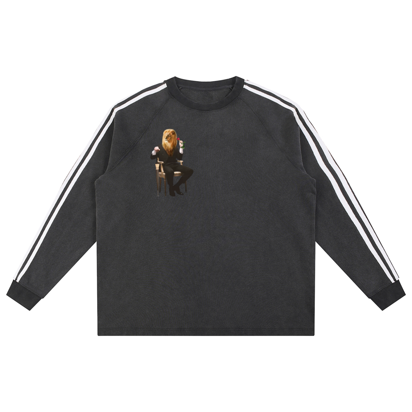 Snow Washed Contrast Tape Sweatshirt