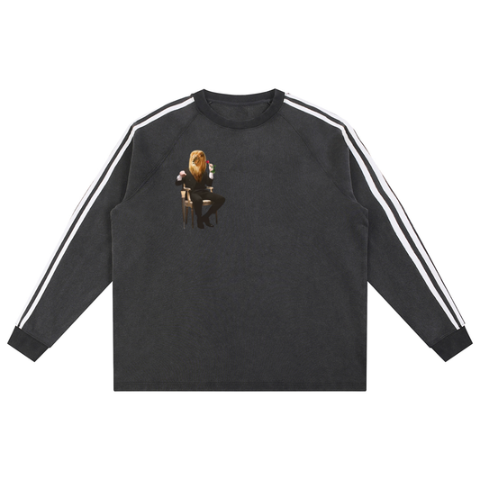 Snow Washed Contrast Tape Sweatshirt