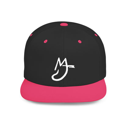 MJ white Stylish Flat Bill Snapback Hat for Everyday Wear, Embroidered Cap, Streetwear Accessory, Gift for Him/Her, Trendy Headwear