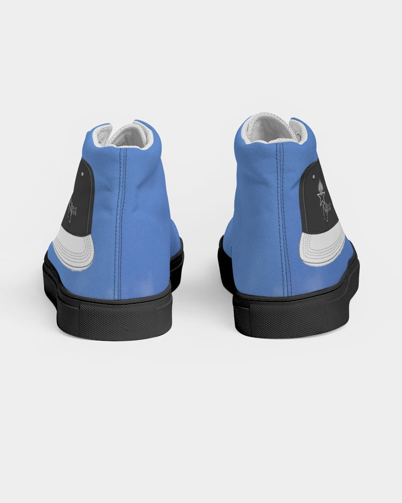 Kingly Blue  Men's Hightop Canvas Shoe - Black