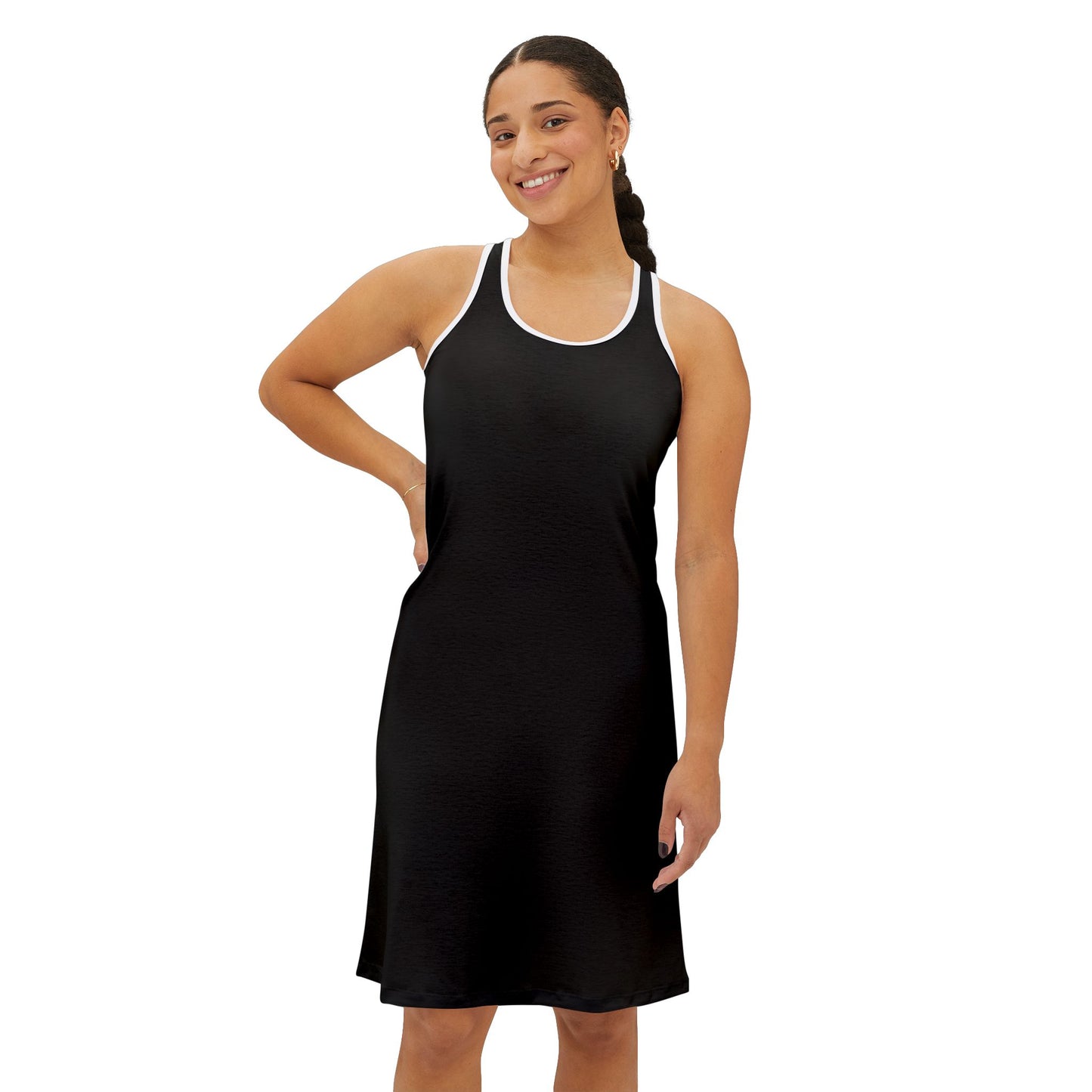 All Black Chic Women's Racerback Dress, Summer Fashion, Casual Wear, Beach Cover-Up, Everyday Dress