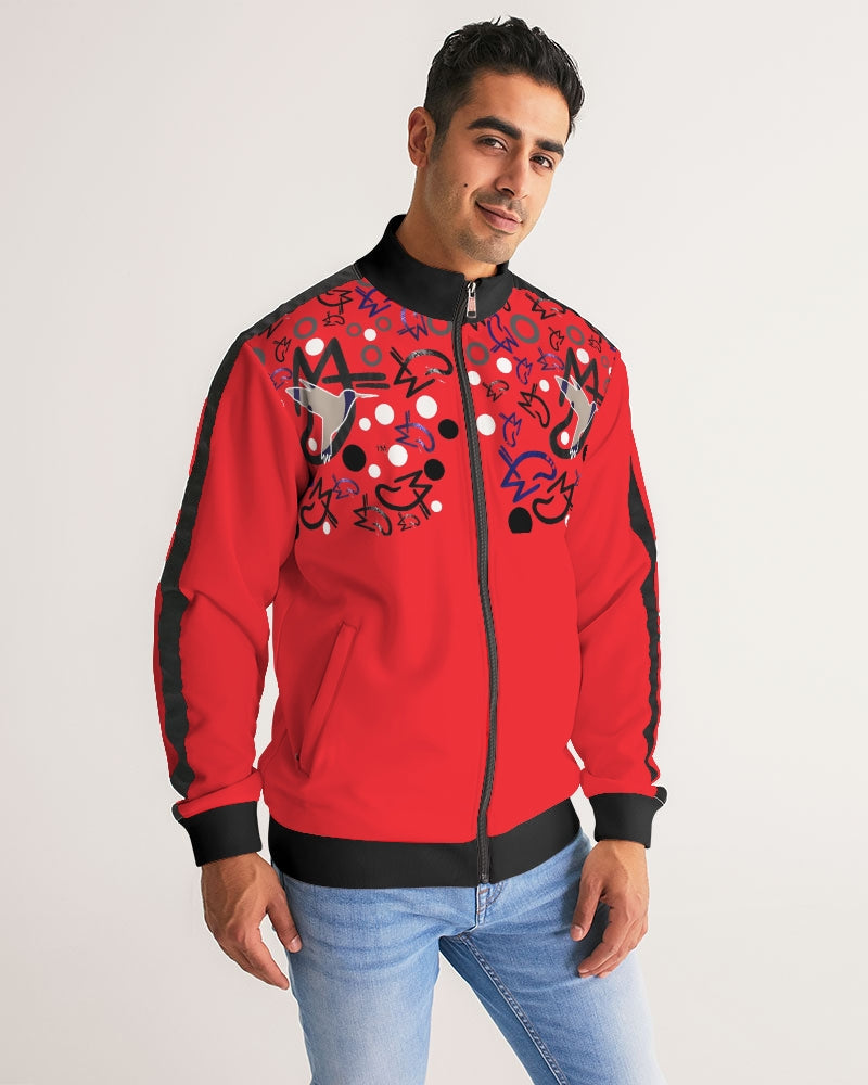 Young Marvin  Men's All-Over Print Stripe Sleeve Track Jacket