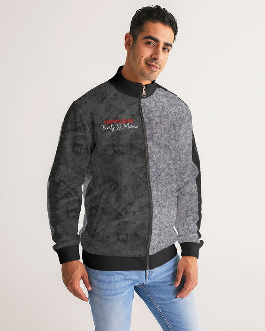 Holy Black half wool Men's All-Over Print Stripe Sleeve Track Jacket